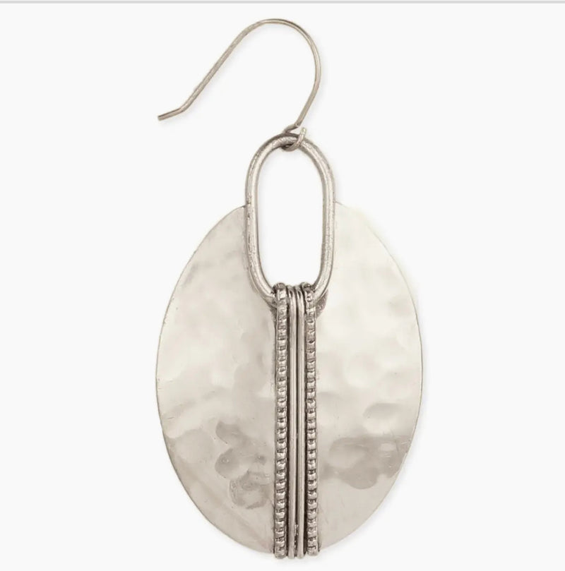 Boho Silver Wrapped Oval Earrings